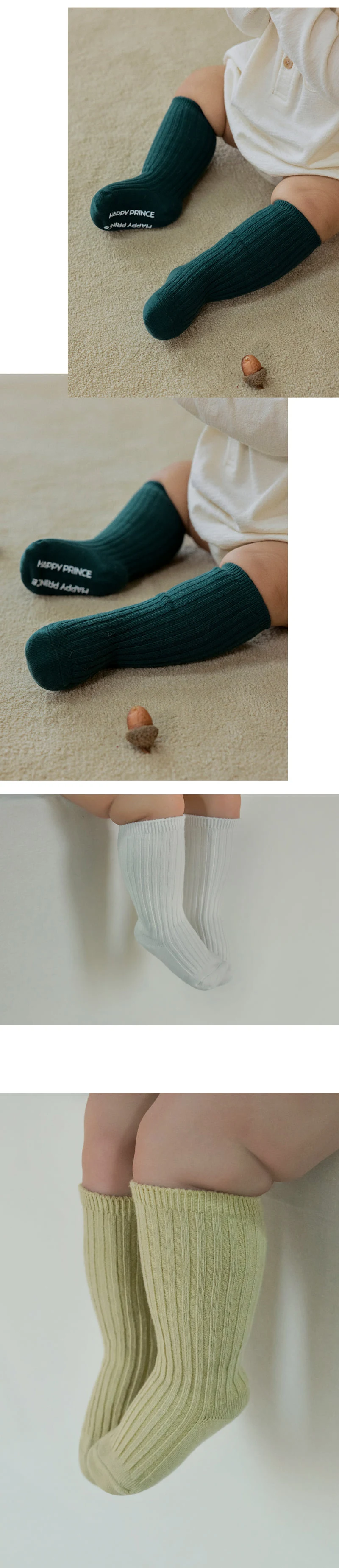 Kids Clara - Korean Baby Fashion - #babyfever - Dotori Rib Knee Socks (set of 5) - 5