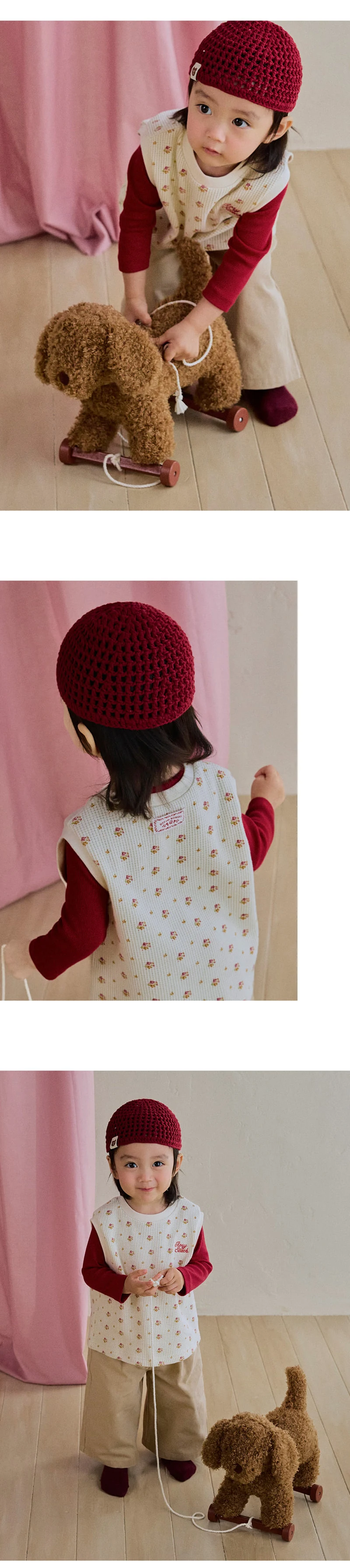 Kids Clara - Korean Baby Fashion - #babyootd - Peca Crochet Knit Baby Beanie - 2