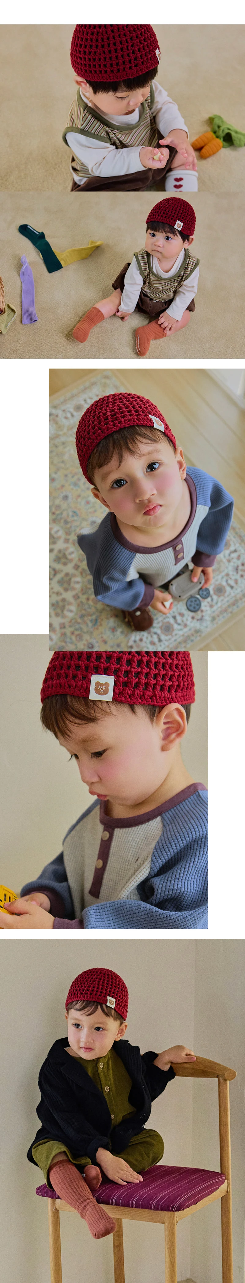 Kids Clara - Korean Baby Fashion - #babyoutfit - Peca Crochet Knit Baby Beanie - 4