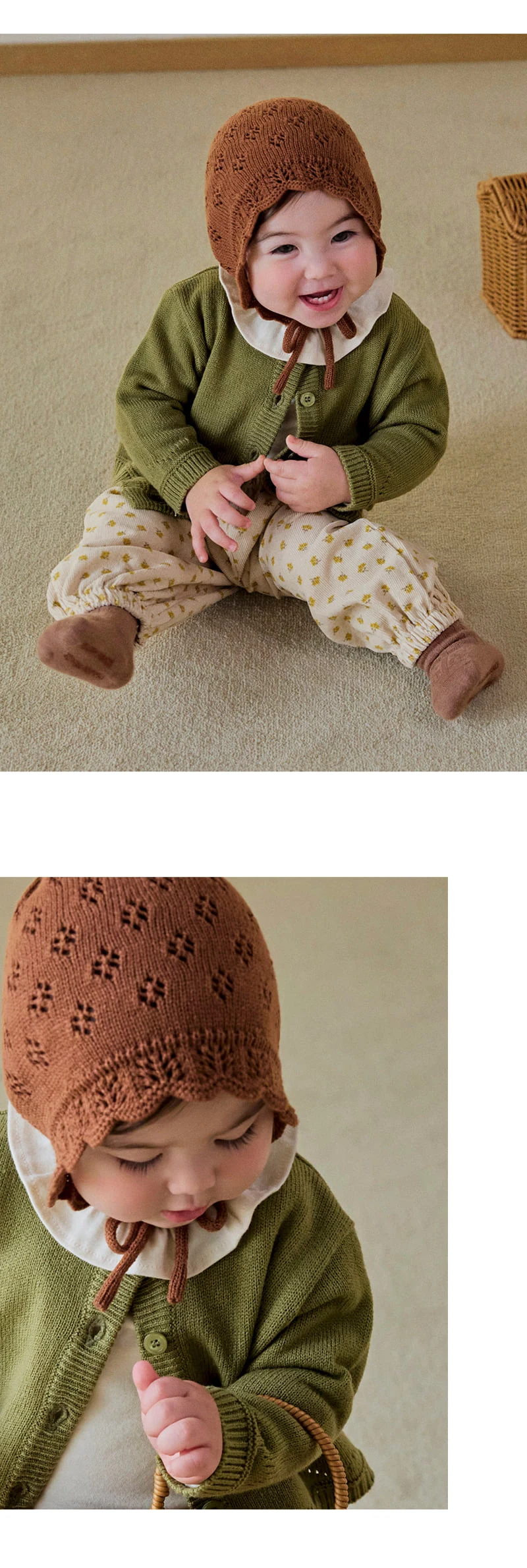 Kids Clara - Korean Baby Fashion - #babywear - Lief Knit Baby Bonnet - 2