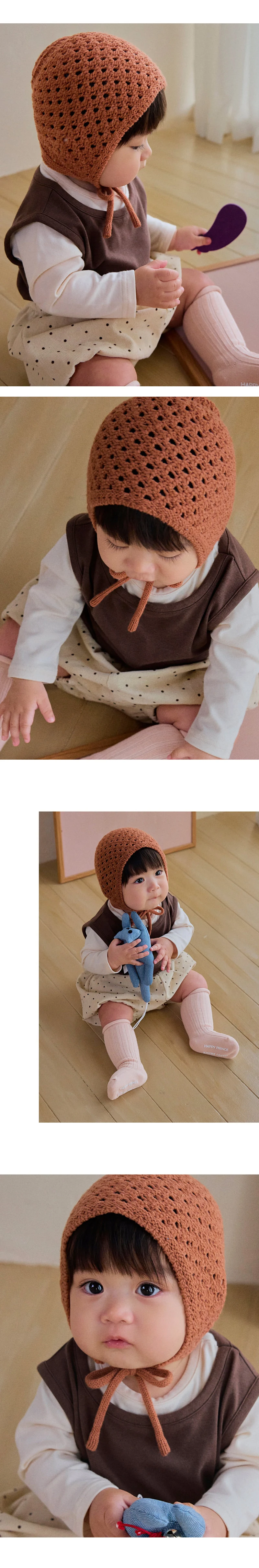 Kids Clara - Korean Baby Fashion - #onlinebabyboutique - Fleur Knit Baby Bonnet - 5