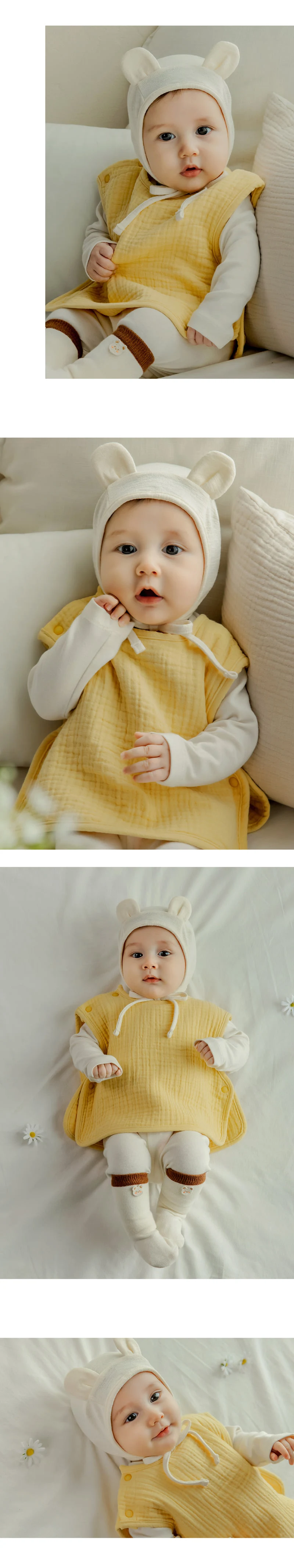 Kids Clara - Korean Baby Fashion - #babywear - Bebe Bear Baby Bonnet - 4