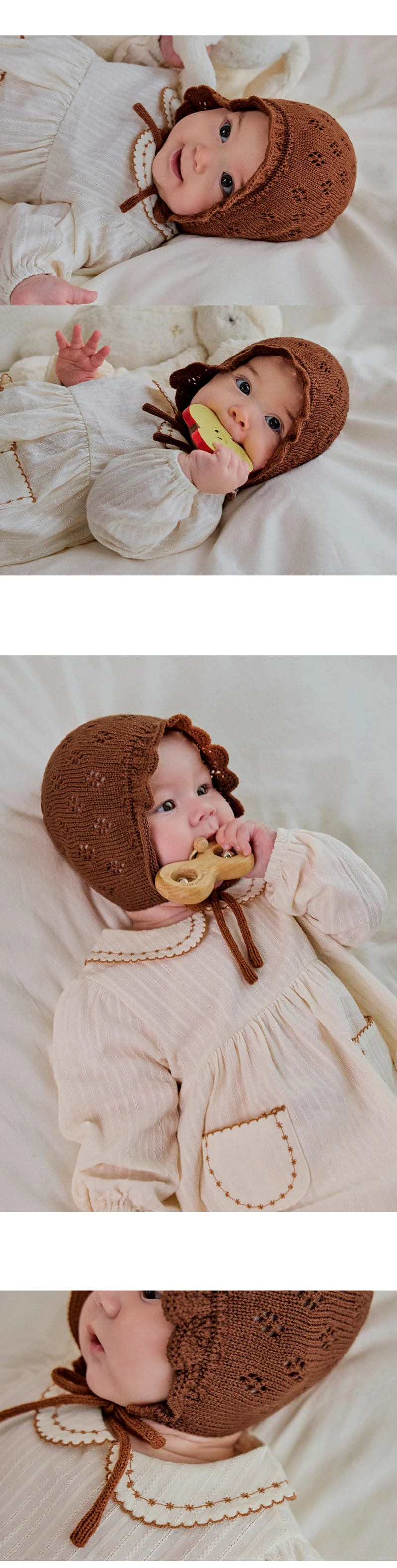 Kids Clara - Korean Baby Fashion - #onlinebabyboutique - Lief Knit Baby Bonnet - 3