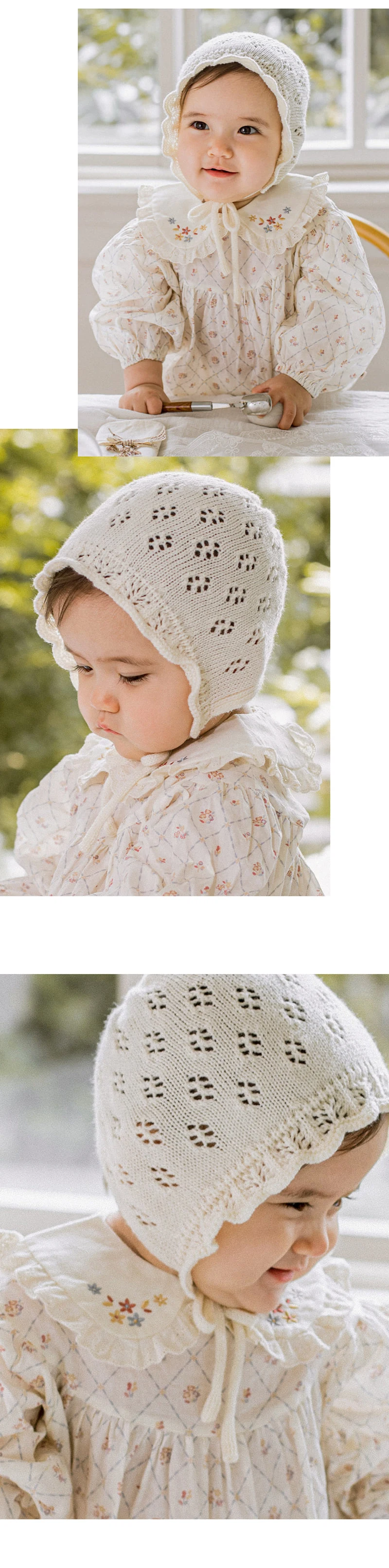 Kids Clara - Korean Baby Fashion - #onlinebabyboutique - Lief Knit Baby Bonnet - 4