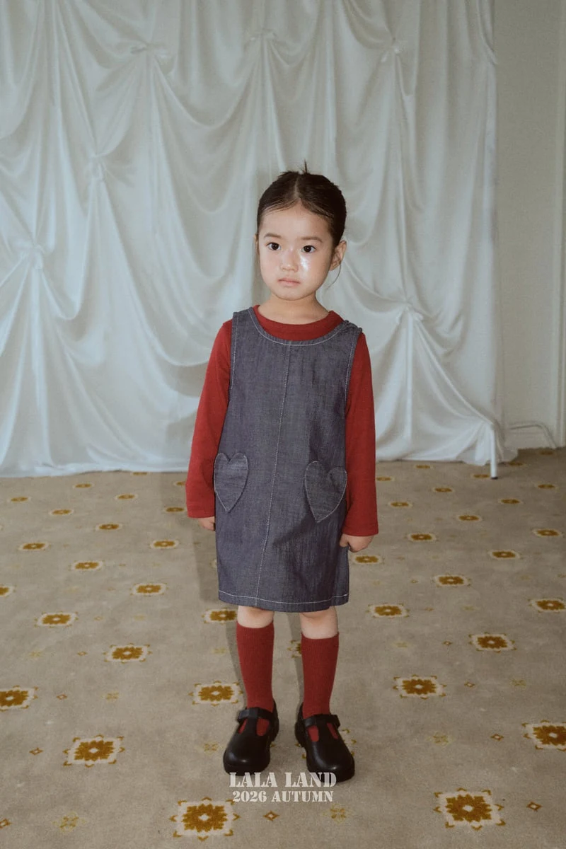Lalaland - Korean Children Fashion - #childrensboutique - Heart Pocket One-piece - 3