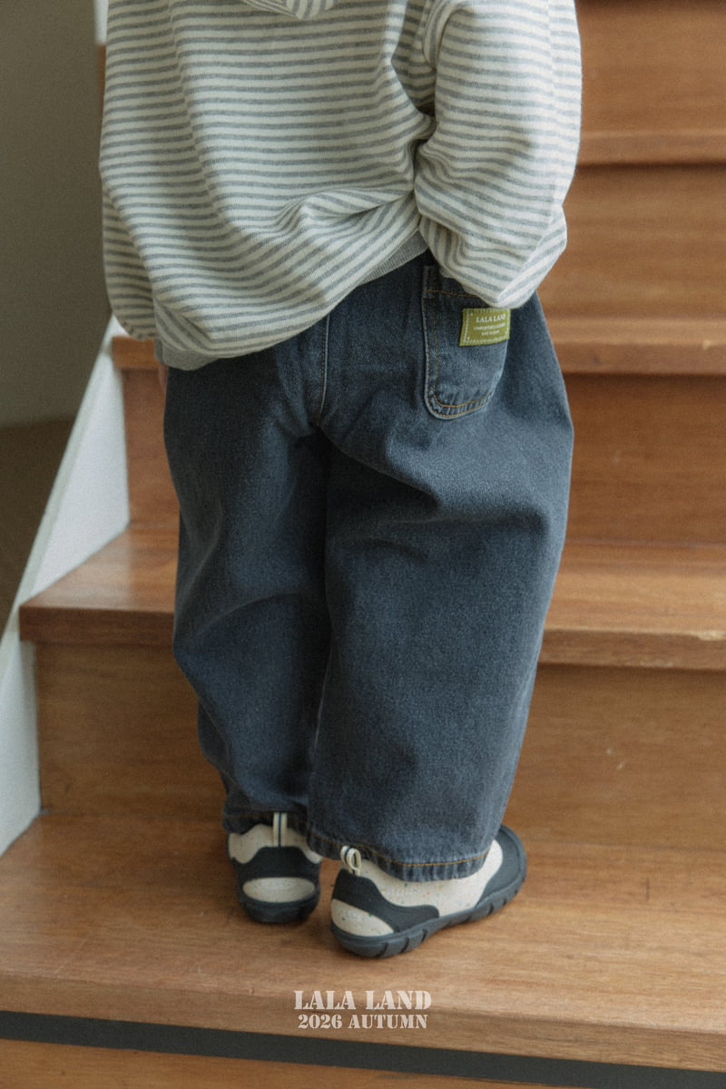 Lalaland - Korean Children Fashion - #designkidswear - Wide Curved Denim Pants