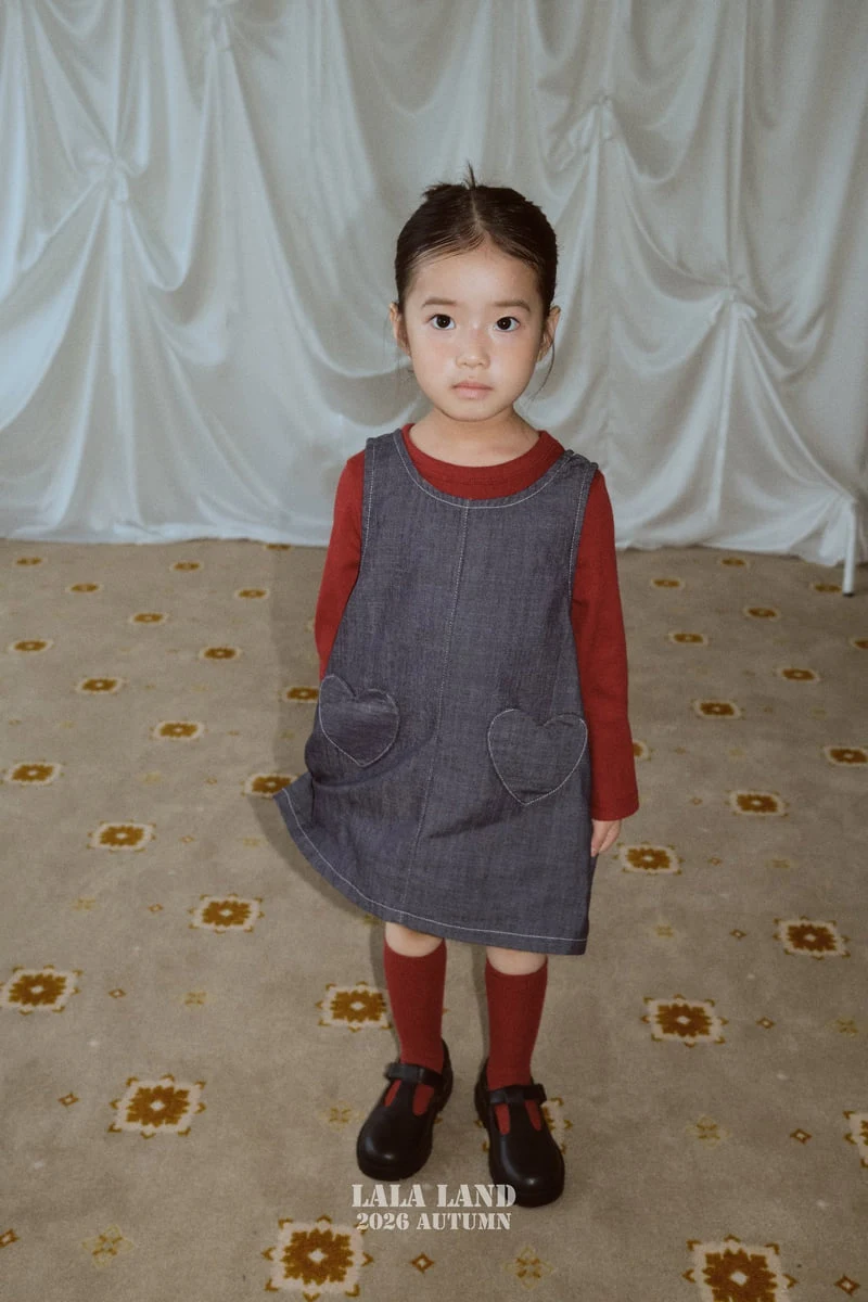 Lalaland - Korean Children Fashion - #childrensboutique - Heart Pocket One-piece - 4