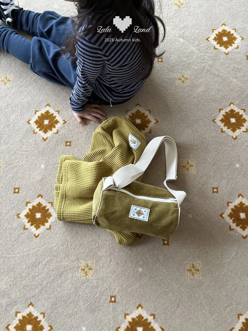 Lalaland - Korean Children Fashion - #fashionkids - Round Corduroy Cross Bag - 3