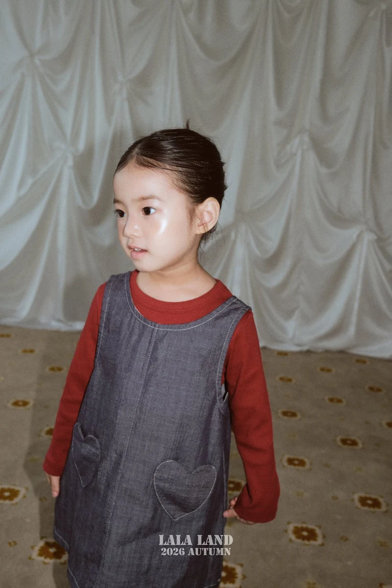 Lalaland - Korean Children Fashion - #fashionkids - Heart Pocket One-piece - 6