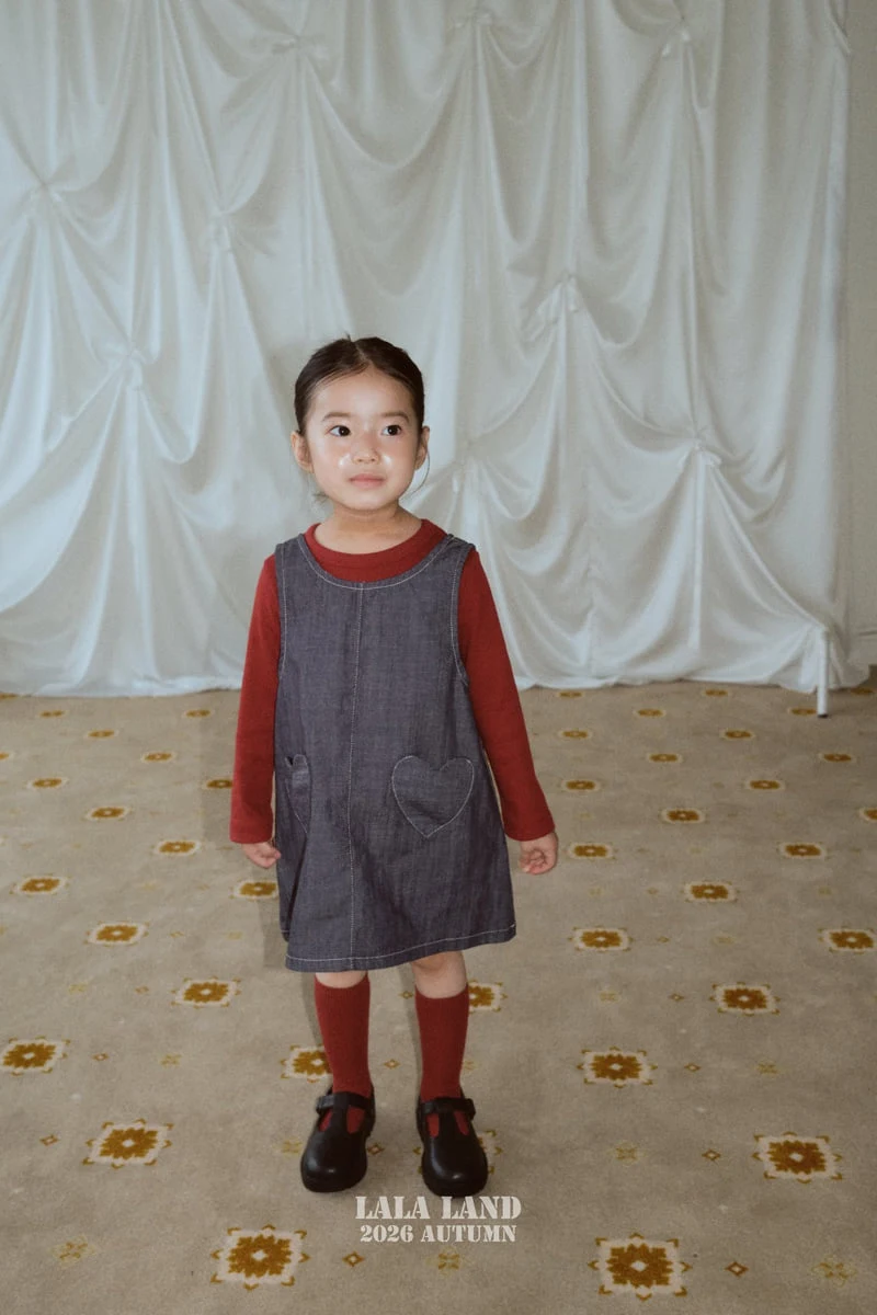 Lalaland - Korean Children Fashion - #kidsshorts - Heart Pocket One-piece - 7