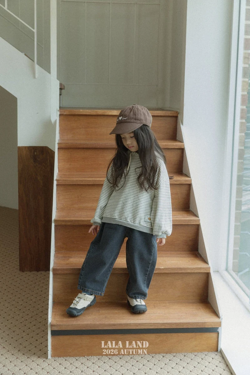 Lalaland - Korean Children Fashion - #kidsstore - Wide Curved Denim Pants - 5