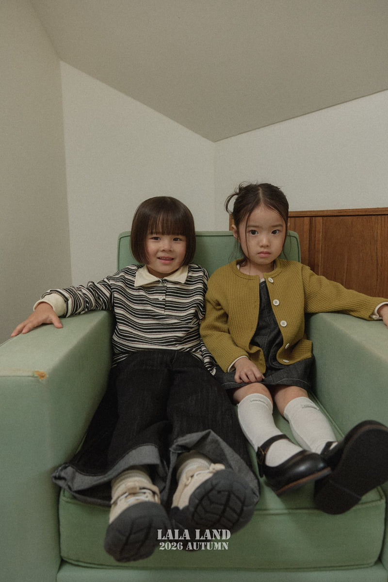 Lalaland - Korean Children Fashion - #magicofchildhood - Pigment Stripe Collar Tee - 7