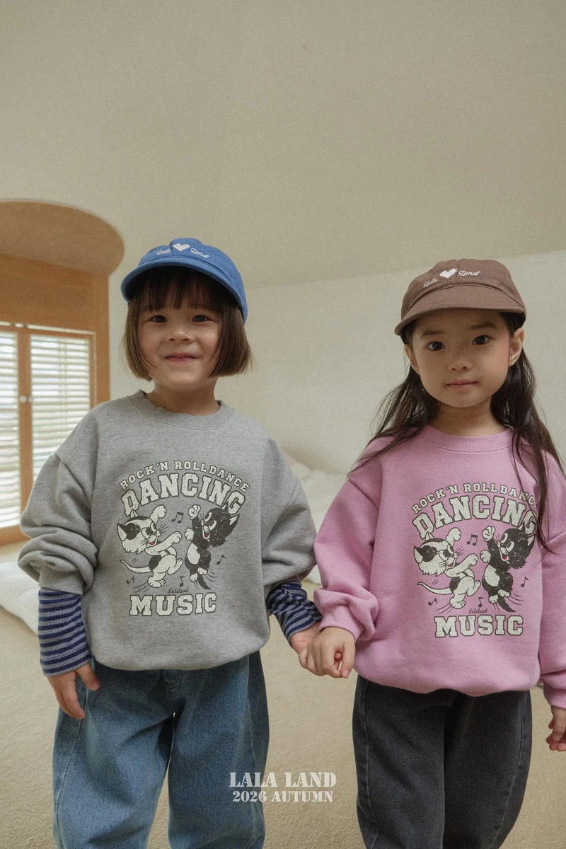 Lalaland - Korean Children Fashion - #minifashionista - Dancing Cat Sweatshirts - 3