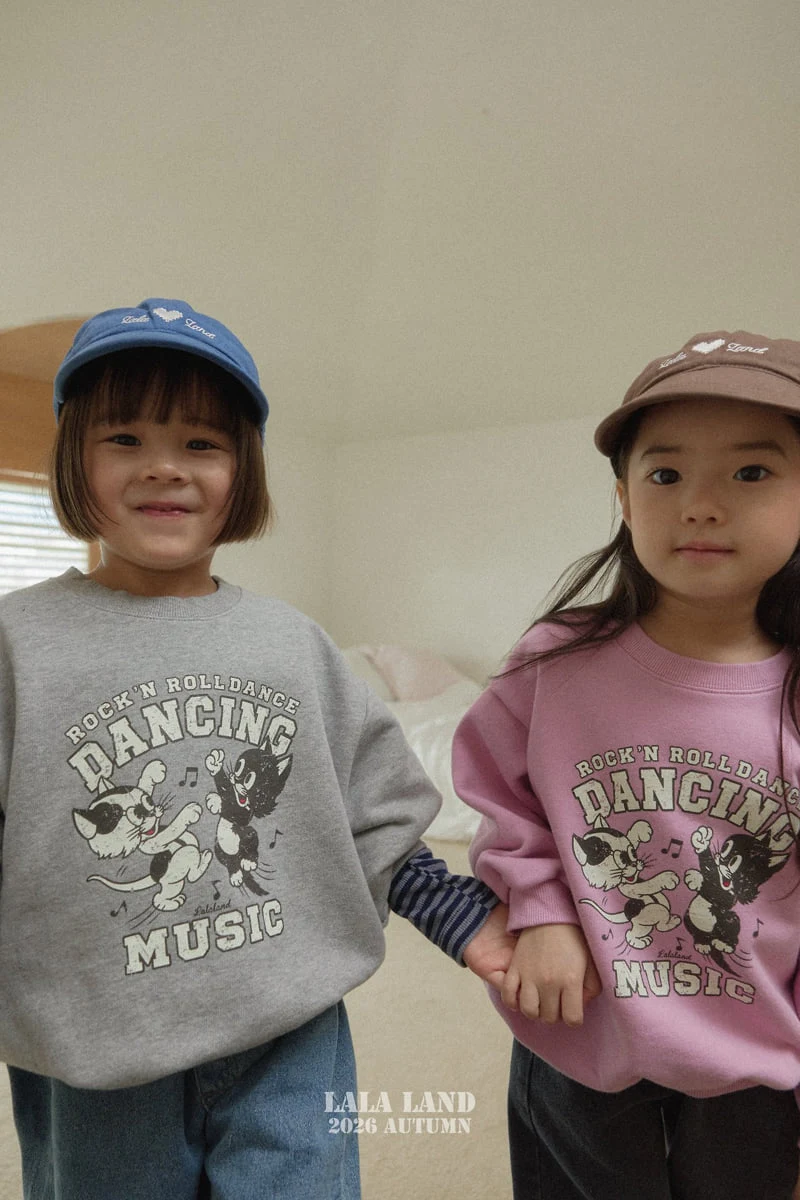 Lalaland - Korean Children Fashion - #minifashionista - Dancing Cat Sweatshirts - 4