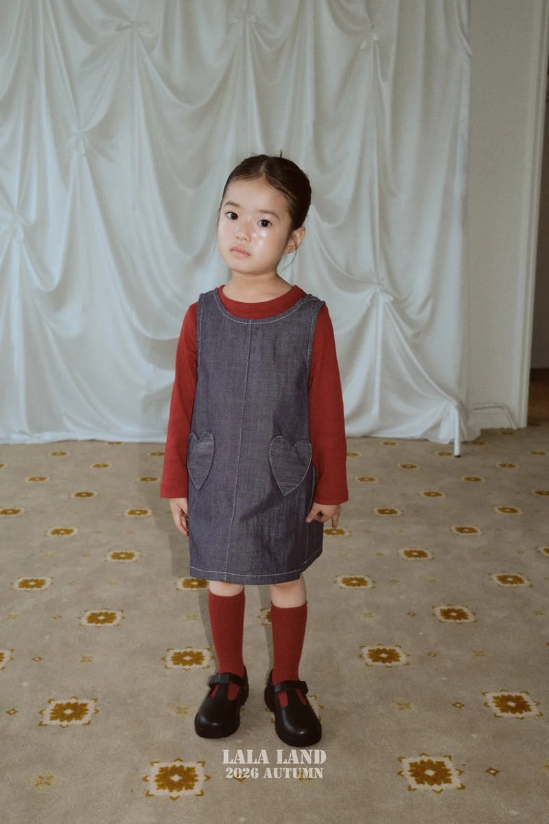 Lalaland - Korean Children Fashion - #stylishchildhood - Heart Pocket One-piece