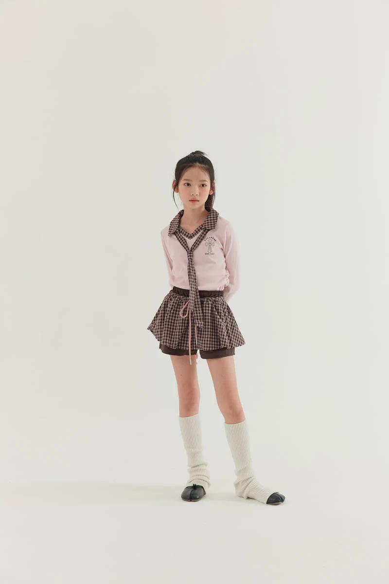 Lilas - Korean Children Fashion - #childofig - Check Double Layered Skirt - 9