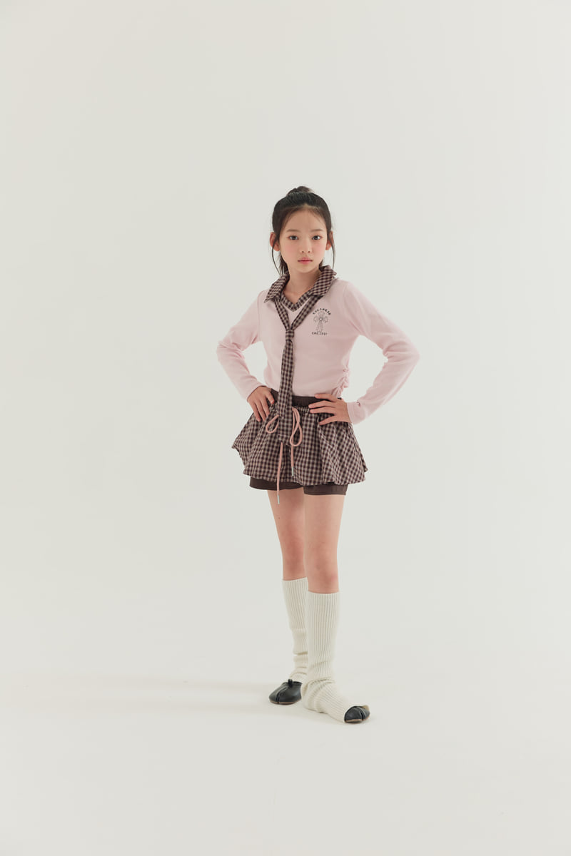 Lilas - Korean Children Fashion - #childrensboutique - Check Double Layered Skirt - 10