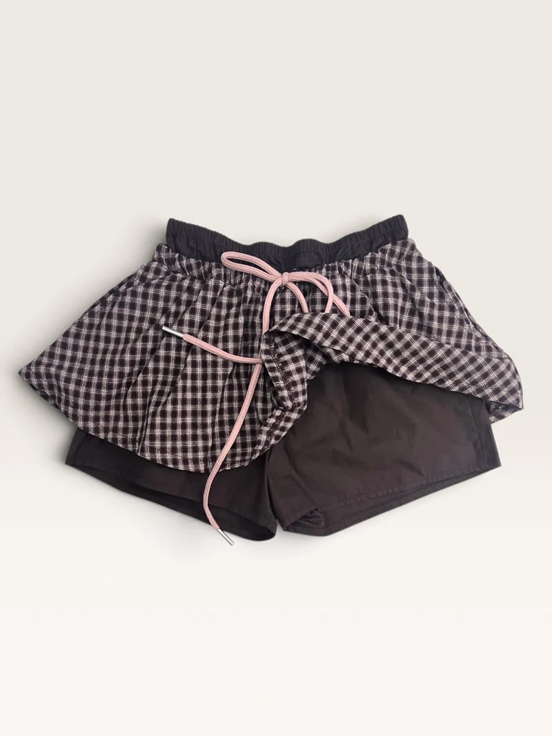 Lilas - Korean Children Fashion - #discoveringself - Check Double Layered Skirt - 12