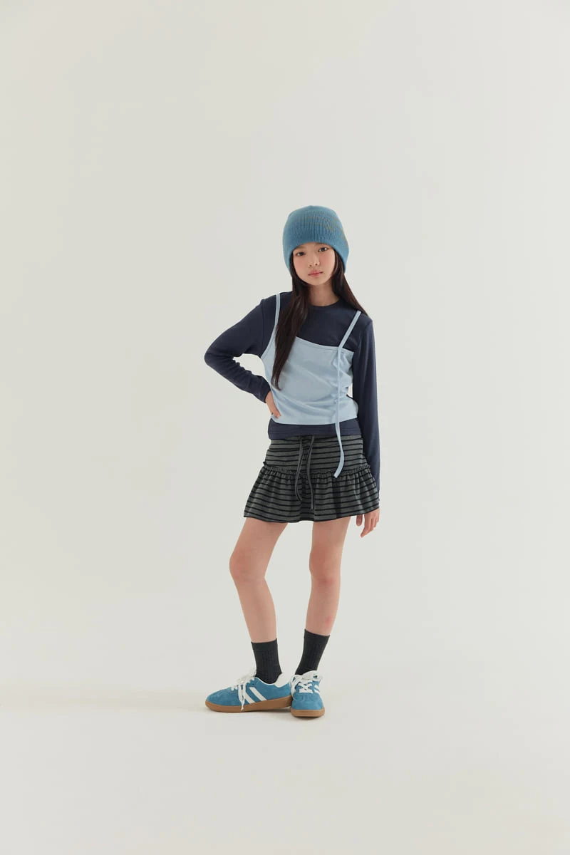 Lilas - Korean Children Fashion - #kidsshorts - Choi Ae Striped Skirt - 10