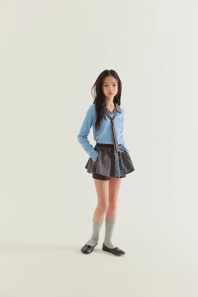 Lilas - Korean Children Fashion - #littlefashionista - Check Necktie Tee - 9