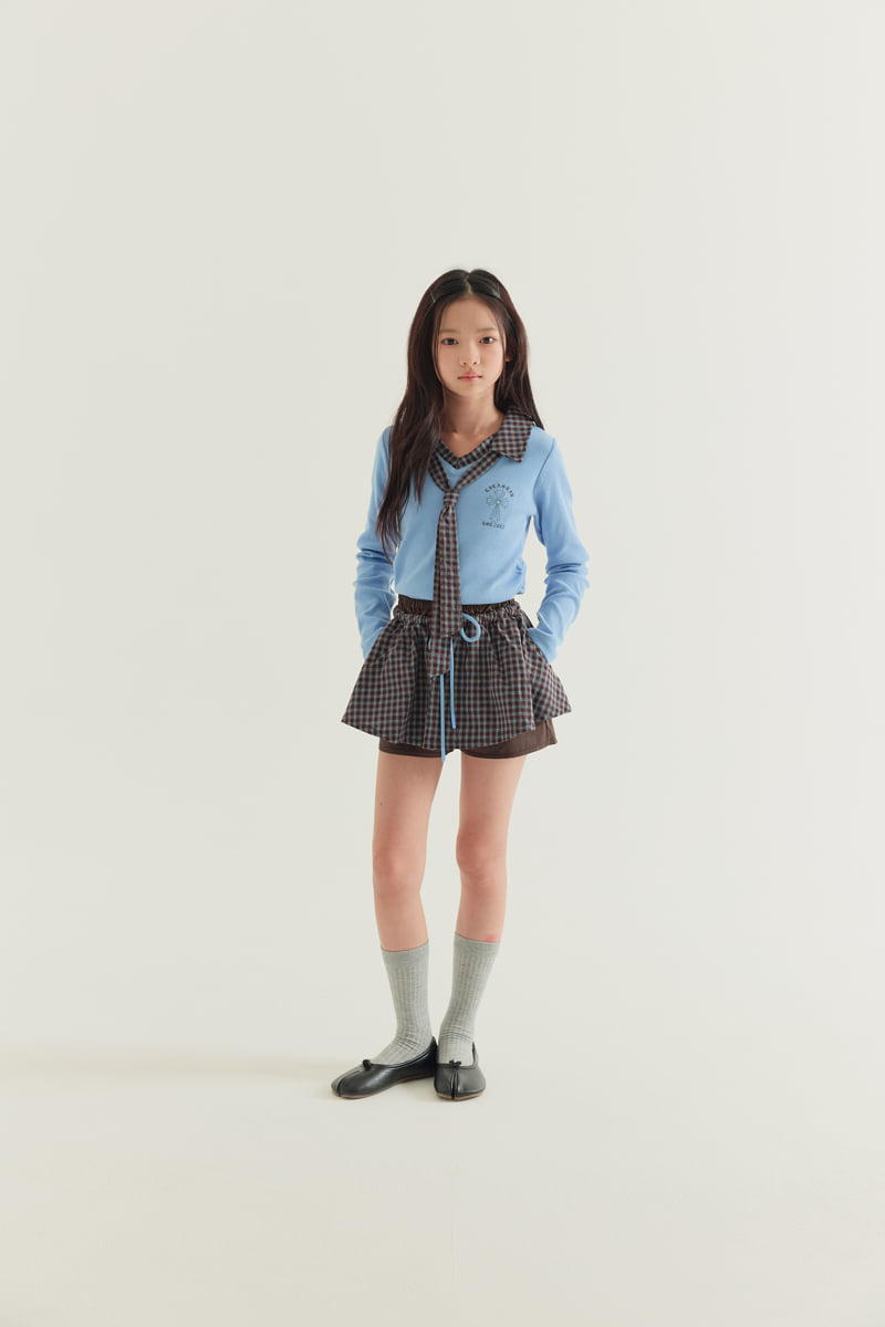 Lilas - Korean Children Fashion - #magicofchildhood - Check Double Layered Skirt - 3