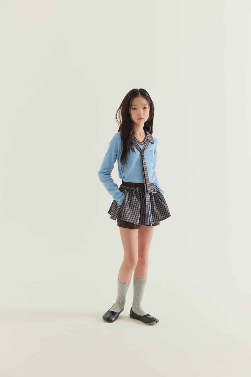 Lilas - Korean Children Fashion - #magicofchildhood - Check Double Layered Skirt - 4