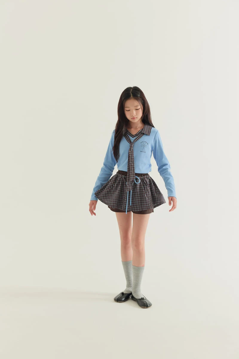 Lilas - Korean Children Fashion - #prettylittlegirls - Check Double Layered Skirt - 5