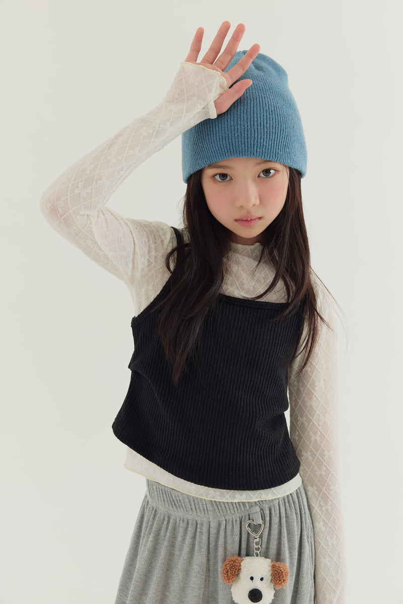 Lilas - Korean Children Fashion - #prettylittlegirls - Ribbon Mesh Tee - 2
