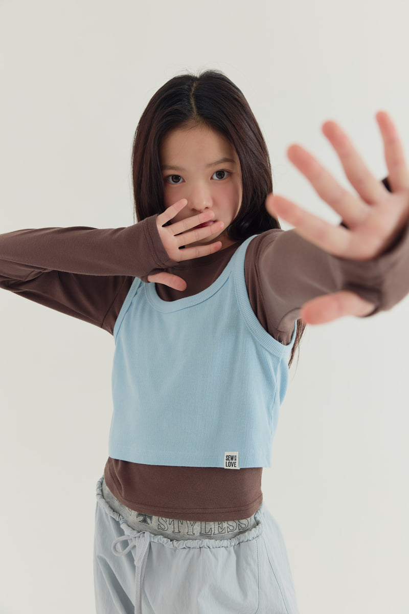 Lilas - Korean Children Fashion - #stylishchildhood - Sleeveless Double Layered Tee - 3