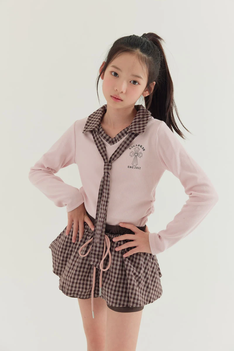 Lilas - Korean Children Fashion - #todddlerfashion - Check Double Layered Skirt - 6