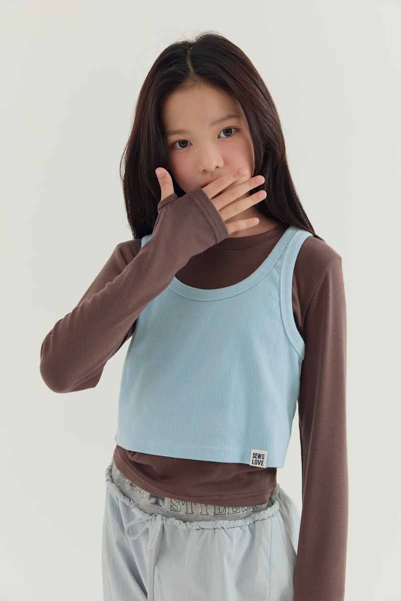 Lilas - Korean Children Fashion - #todddlerfashion - Sleeveless Double Layered Tee