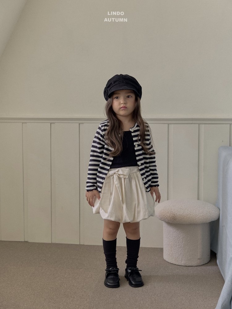 Lindo - Korean Children Fashion - #Kfashion4kids - Pompom Sleeveless Cardigan Set - 3