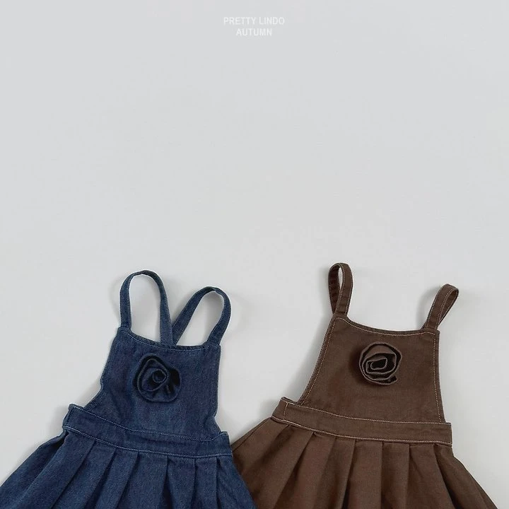 Lindo - Korean Children Fashion - #Kfashion4kids - Twill Dungaree Dress - 3