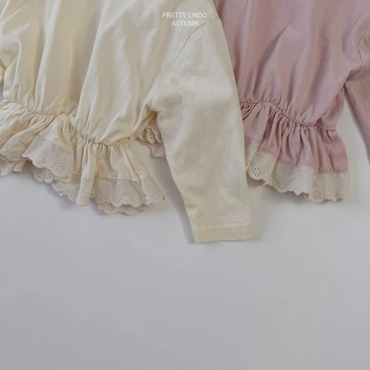 Lindo - Korean Children Fashion - #Kfashion4kids - Single Lace Ruffle Tee - 6