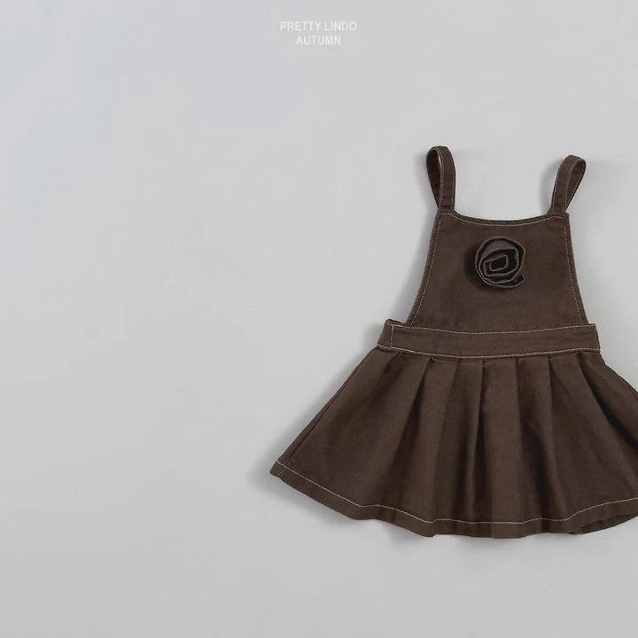 Lindo - Korean Children Fashion - #childofig - Twill Dungaree Dress - 8
