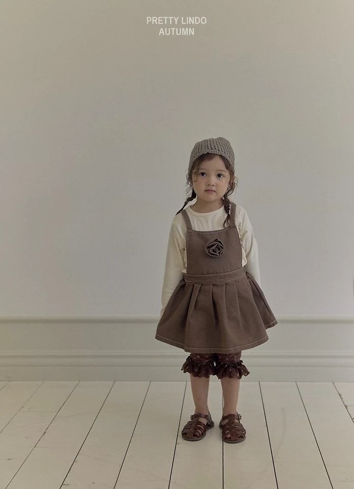 Lindo - Korean Children Fashion - #childofig - Twill Dungaree Dress - 9
