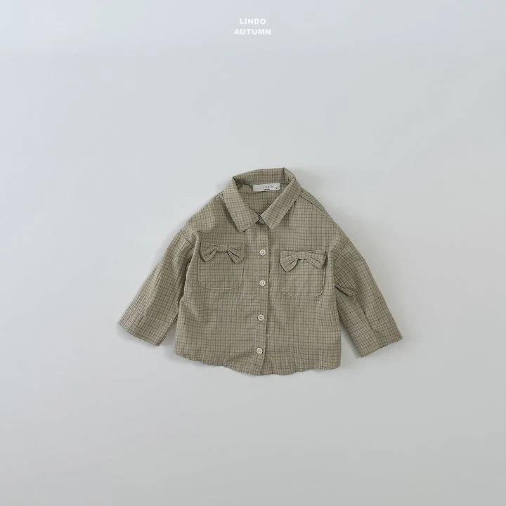 Lindo - Korean Children Fashion - #childofig - Ribbon Check Placket Shirt - 4
