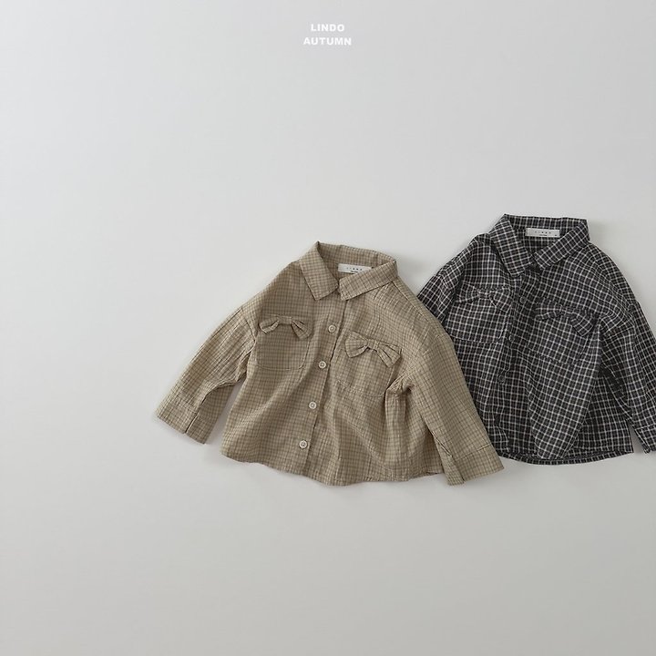 Lindo - Korean Children Fashion - #discoveringself - Ribbon Check Placket Shirt - 6