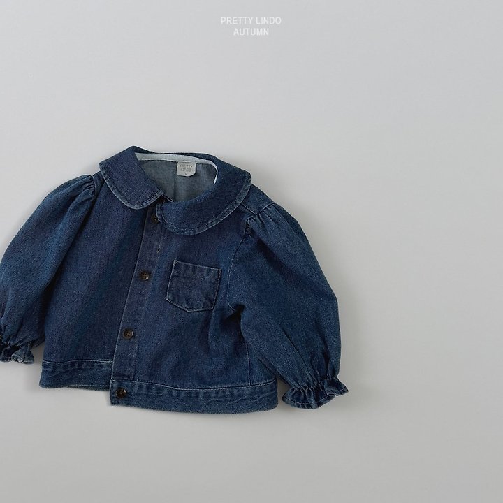 Lindo - Korean Children Fashion - #discoveringself - Round Collar Denim Jacket - 8