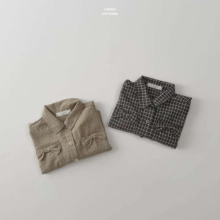 Lindo - Korean Children Fashion - #fashionkids - Ribbon Check Placket Shirt - 7