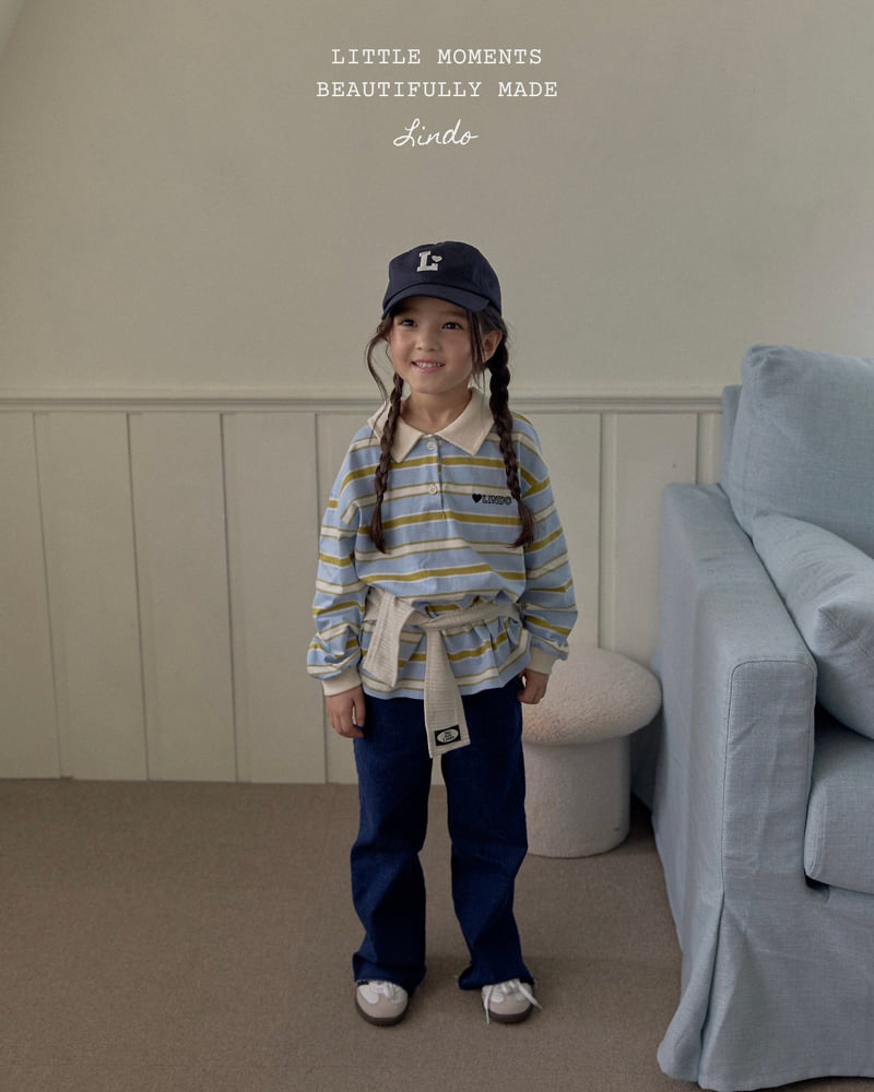 Lindo - Korean Children Fashion - #kidsshorts - Embroidery Collar Tee