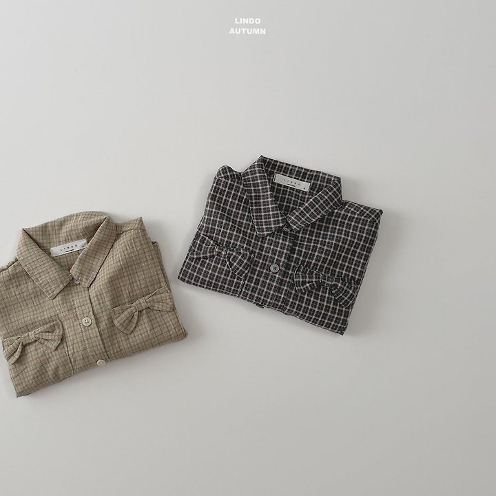 Lindo - Korean Children Fashion - #kidsstore - Ribbon Check Placket Shirt - 9