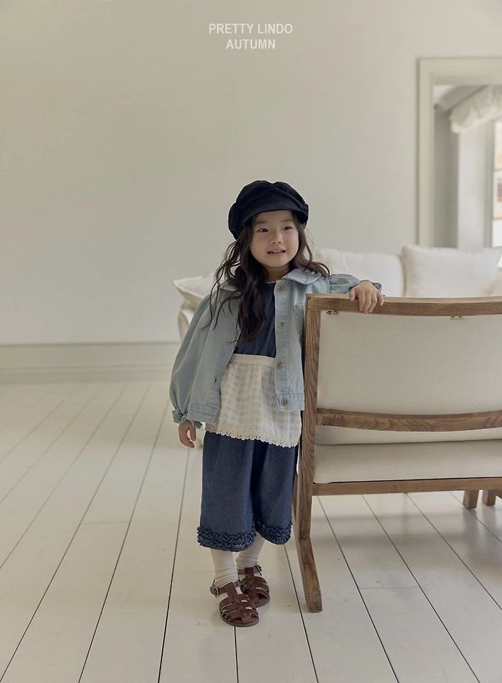 Lindo - Korean Children Fashion - #kidsstore - Round Collar Denim Jacket - 11