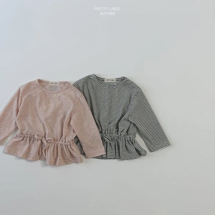 Lindo - Korean Children Fashion - #kidsstore - Striped Ruched Tee - 3