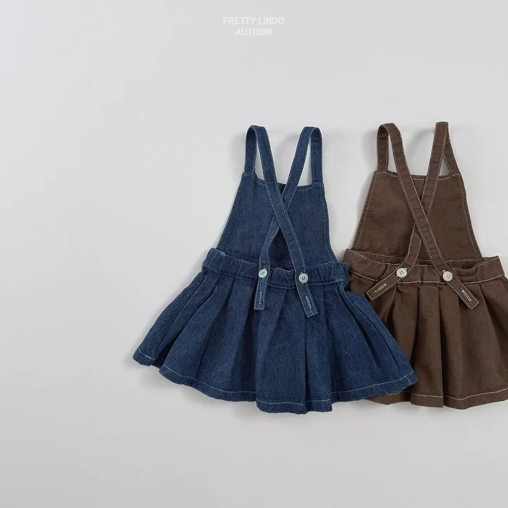 Lindo - Korean Children Fashion - #Kfashion4kids - Twill Dungaree Dress - 4