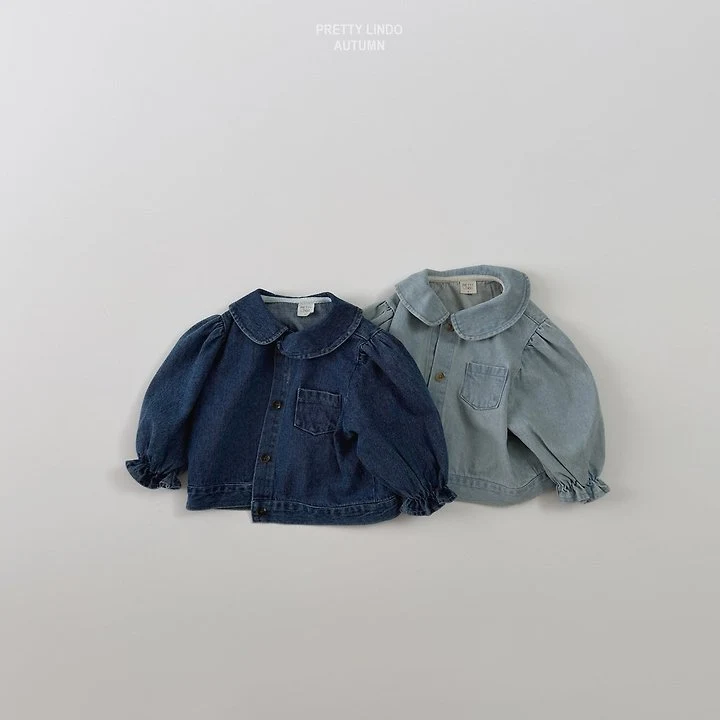 Lindo - Korean Children Fashion - #prettylittlegirls - Round Collar Denim Jacket