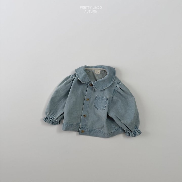 Lindo - Korean Children Fashion - #toddlerclothing - Round Collar Denim Jacket - 3
