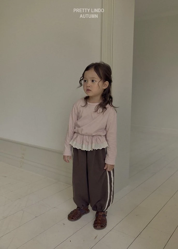 Lindo - Korean Children Fashion - #toddlerclothing - Single Lace Ruffle Tee - 12