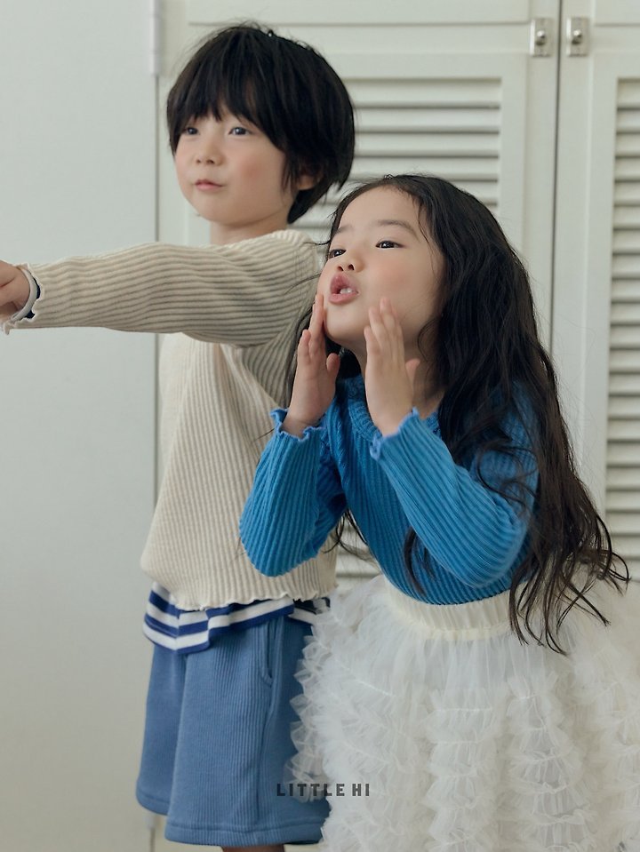 Little Hi - Korean Children Fashion - #childofig - Wafe Big Rib Tee - 8