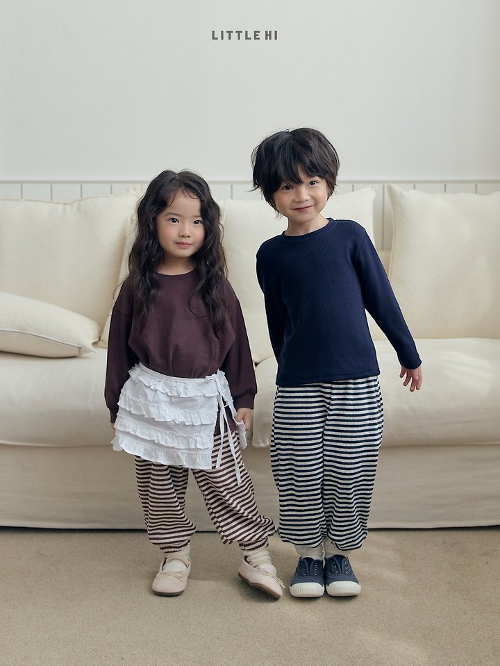 Little Hi - Korean Children Fashion - #designkidswear - Eyelet Stripe Jogger Pants - 7